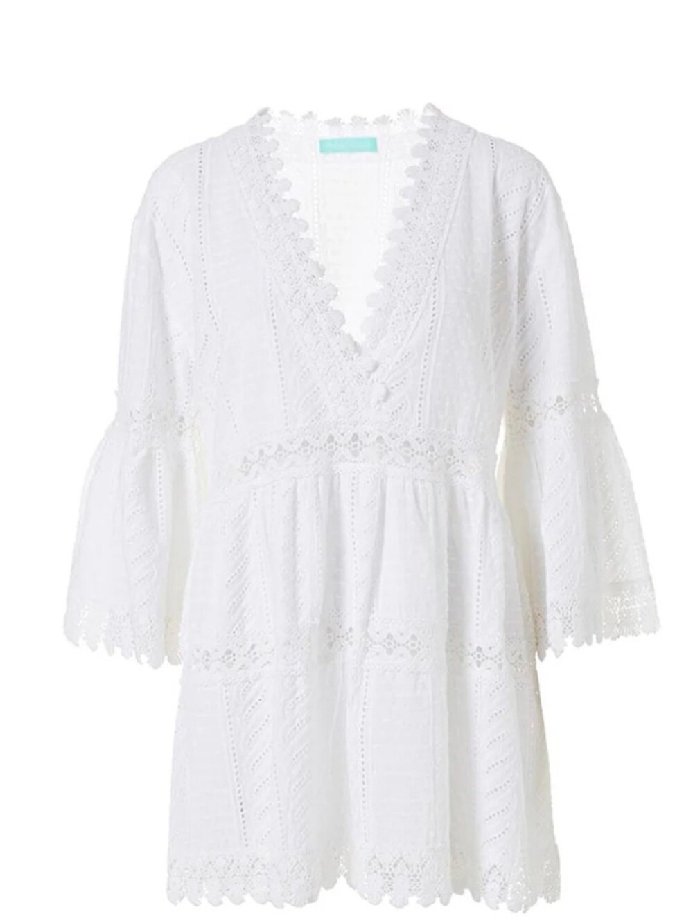 Melissa Odabash Victoria Broderie Anglaise Kaftan White M - Picture 5 of 11